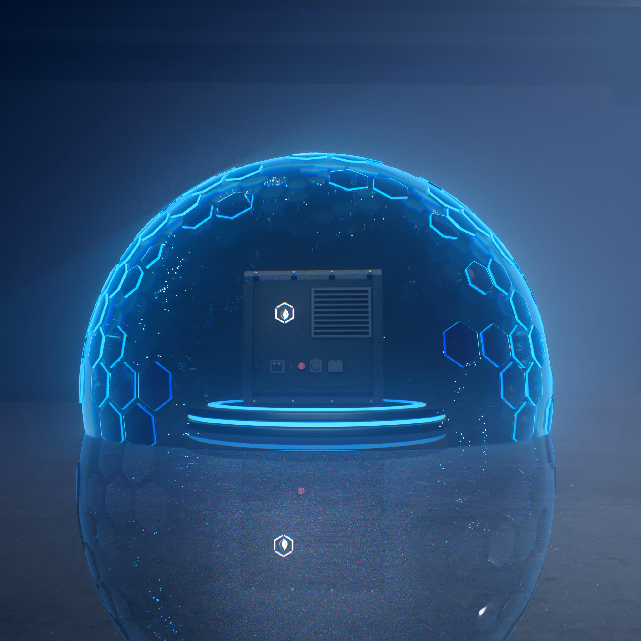 WaterCube 10 with solar support outdoors