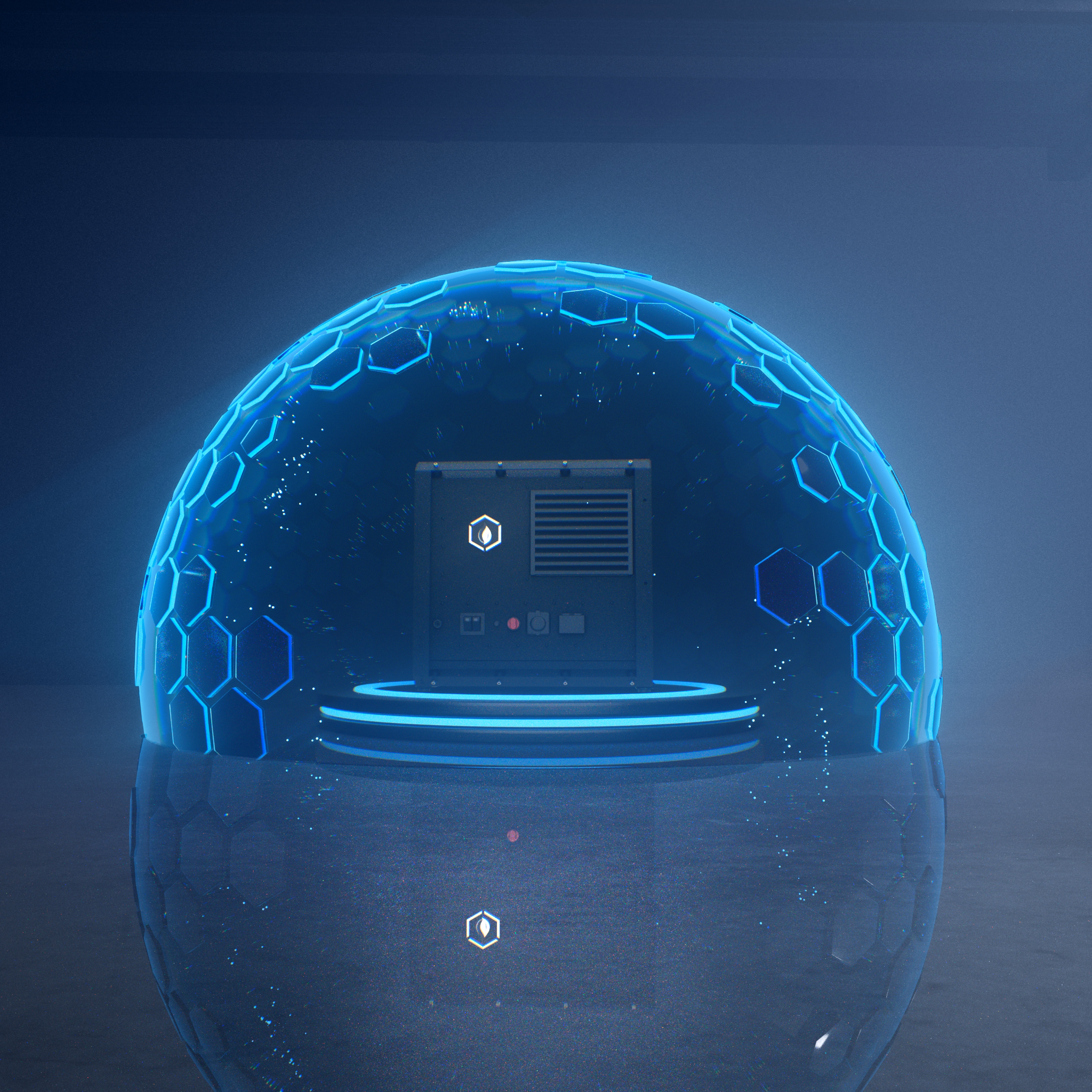 WaterCube 10 with solar support outdoors