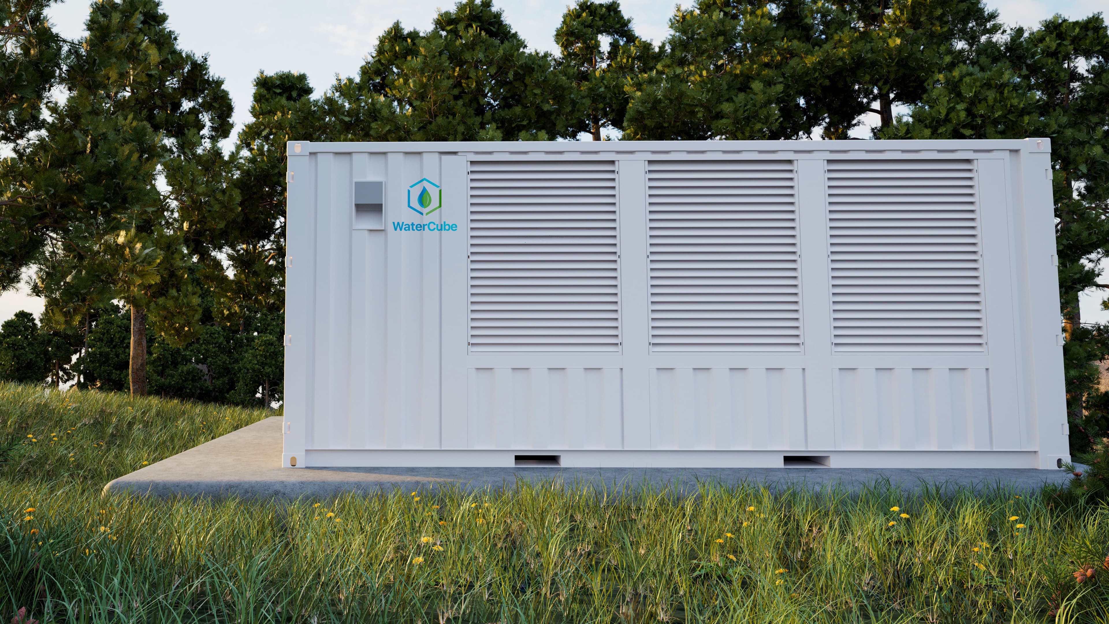 The WaterCube 1000 runs on 480V 3-phase power at 52kW and 150A, designed to integrate directly into existing industrial and commercial electrical infrastructure without special retrofits.